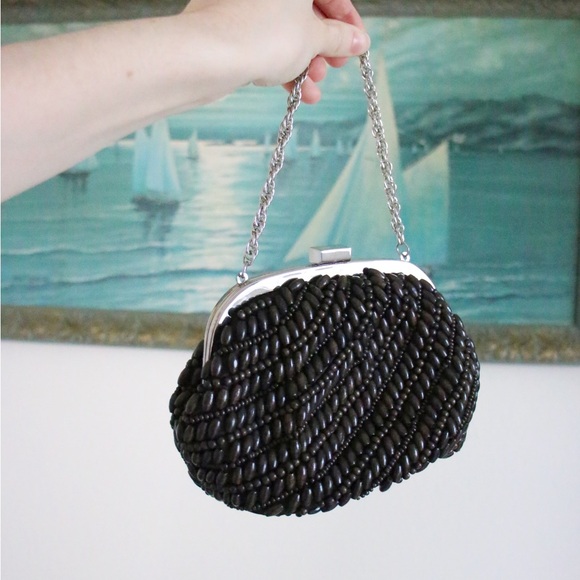 Dark Brown Beaded Purse - Picture 2 of 5